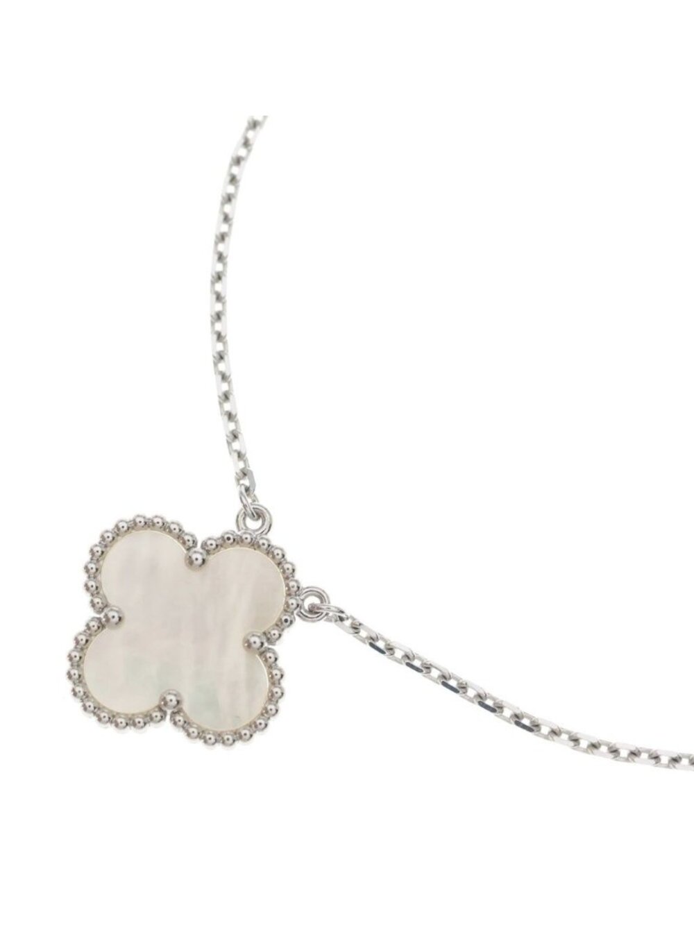Van Cleef & Arpels Vintage Alhambra Mother of Pearl Necklace 18k White Gold